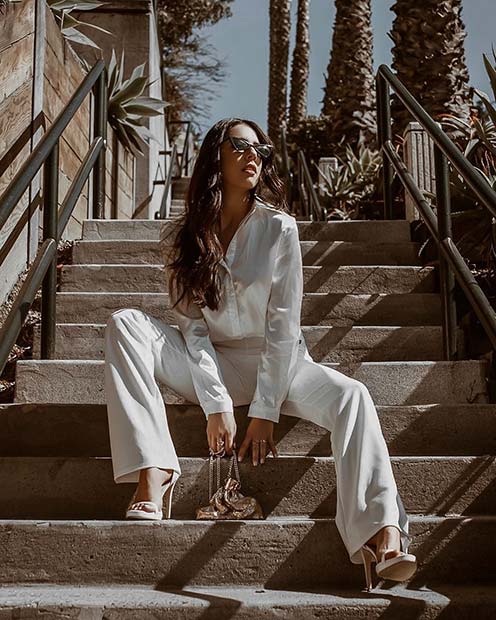 Как носить белый тотал лук? 10 стильных белых образов для лета 2019